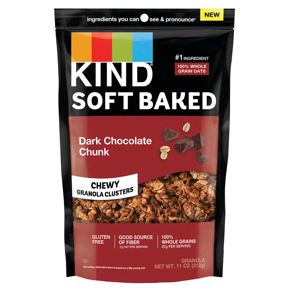 Wholesale Kind Soft Baked Granola Dark Chocolate Chunk Chewy Granola Clusters 11 Oz Bag Bulk