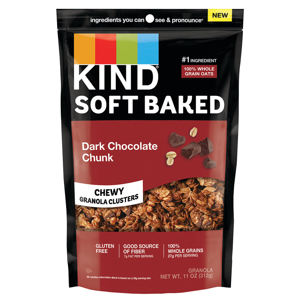 Wholesale Kind Soft Baked Granola Dark Chocolate Chunk Chewy Granola Clusters 11 Oz Bag- Bulk