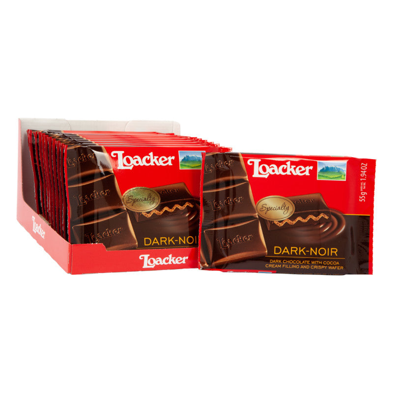 Wholesale Loacker Dark Chocolate With Cocoa Creme Filling And Crispy Wafer 1.94 Oz Bar Bulk
