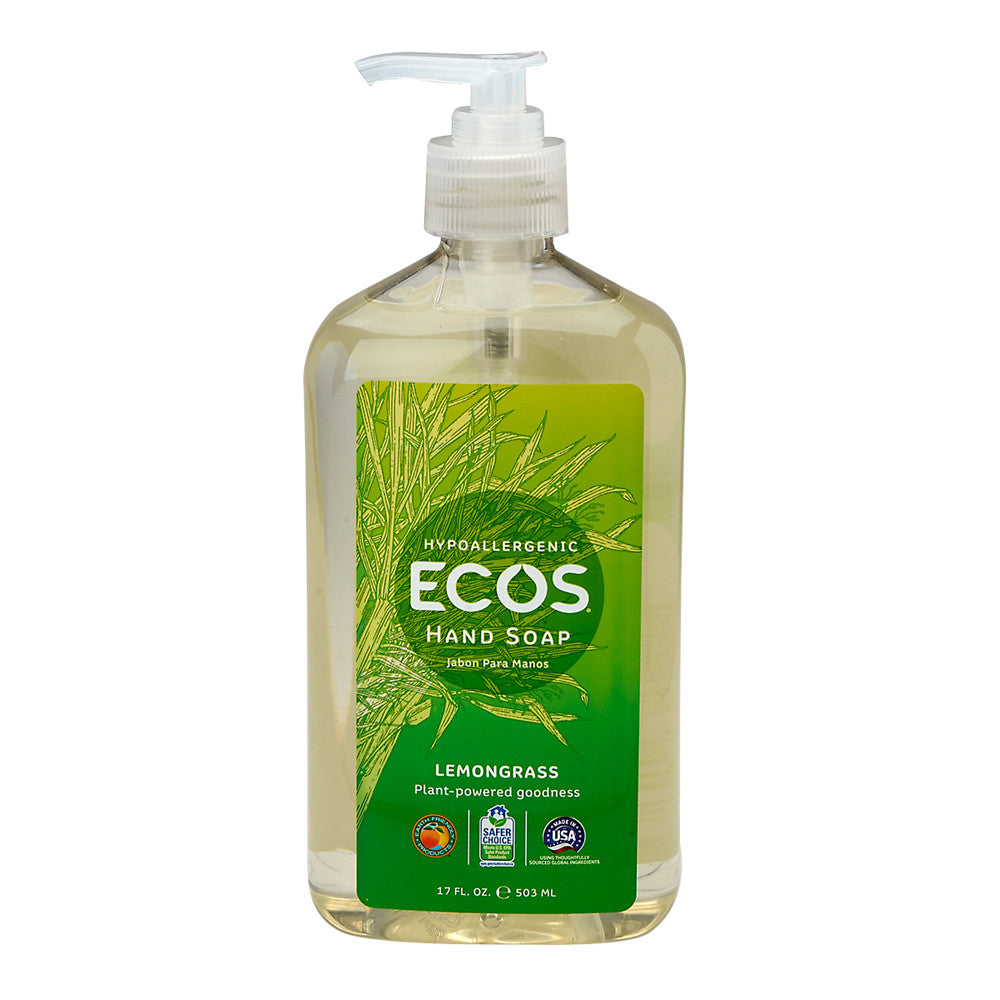 Earth Friendly Lemongrass Liquid Hand Soap 17 Oz Pump Bottle