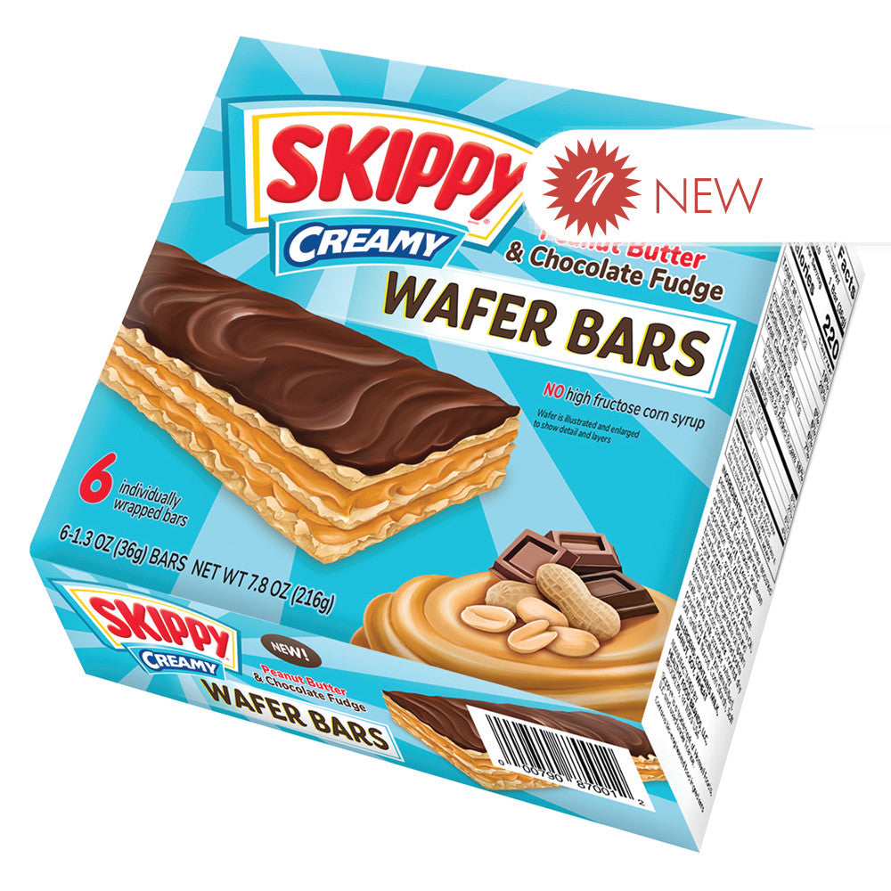Wholesale Skippy Creamy Peanut Butter & Chocolate Fudge Wafer Bars 7.8 Oz Box Bulk