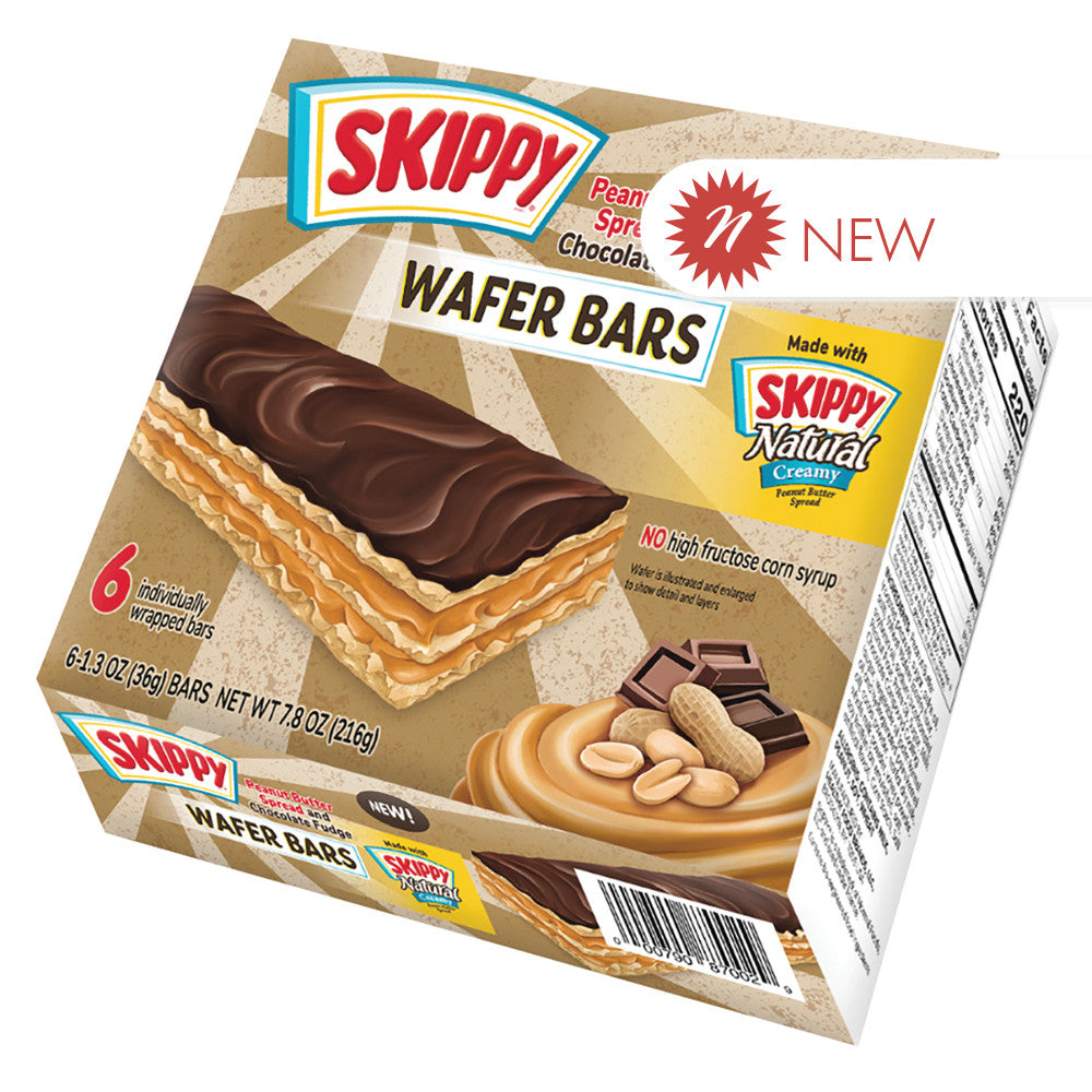 Wholesale Skippy Chocolate Fudge With Natural Peanut Butter Wafer Bars 7.8 Oz 6 Ct Box Bulk