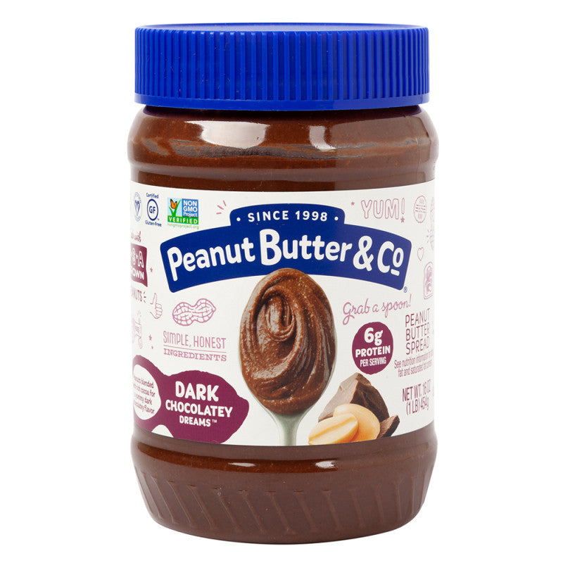 Wholesale Peanut Butter Co Dark Chocolate Dreams Peanut Butter 16 Oz Jar - 6ct Case Bulk