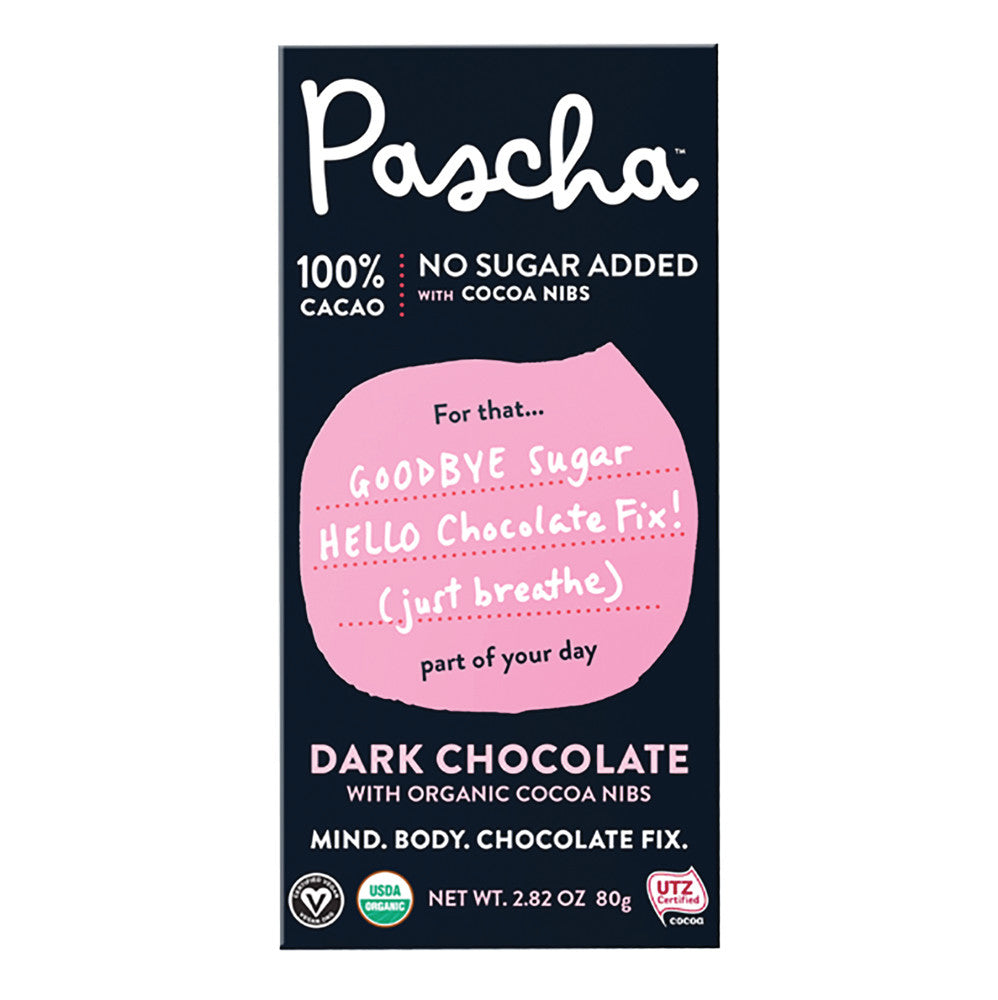 Wholesale Pascha Dark Chocolate Bar 100% Cacao 2.82 Oz Bulk