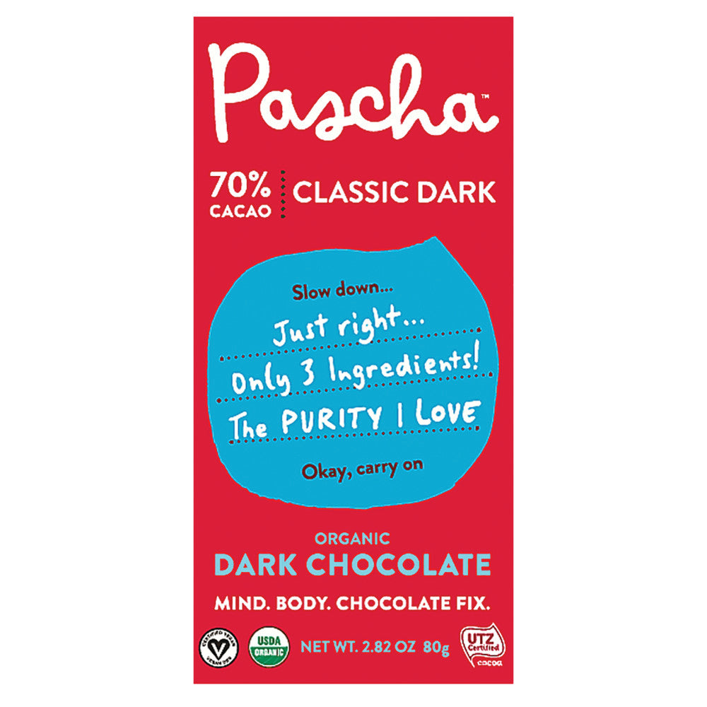Wholesale Pascha Classic Organic Dark Chocolate Bar 70% Cacao 2.82 Oz Bulk