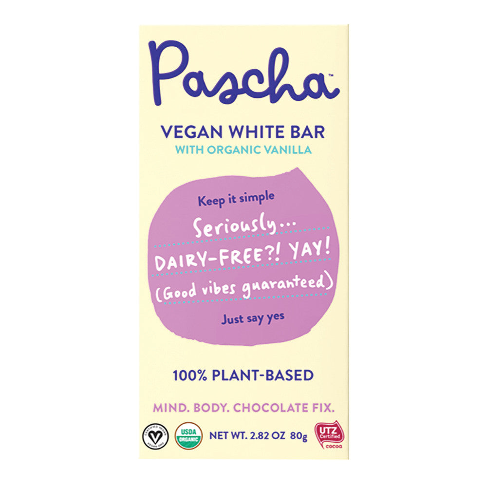 Wholesale Pascha Vegan White Chocolate Bar 100% Plant Based 2.82 Oz Bulk