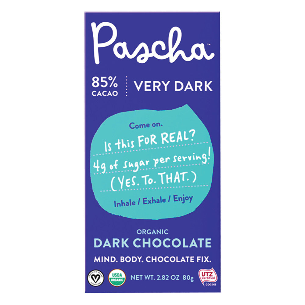Wholesale Pascha Organic Dark Chocolate Bar 85% Cacao 2.82 Oz Bulk