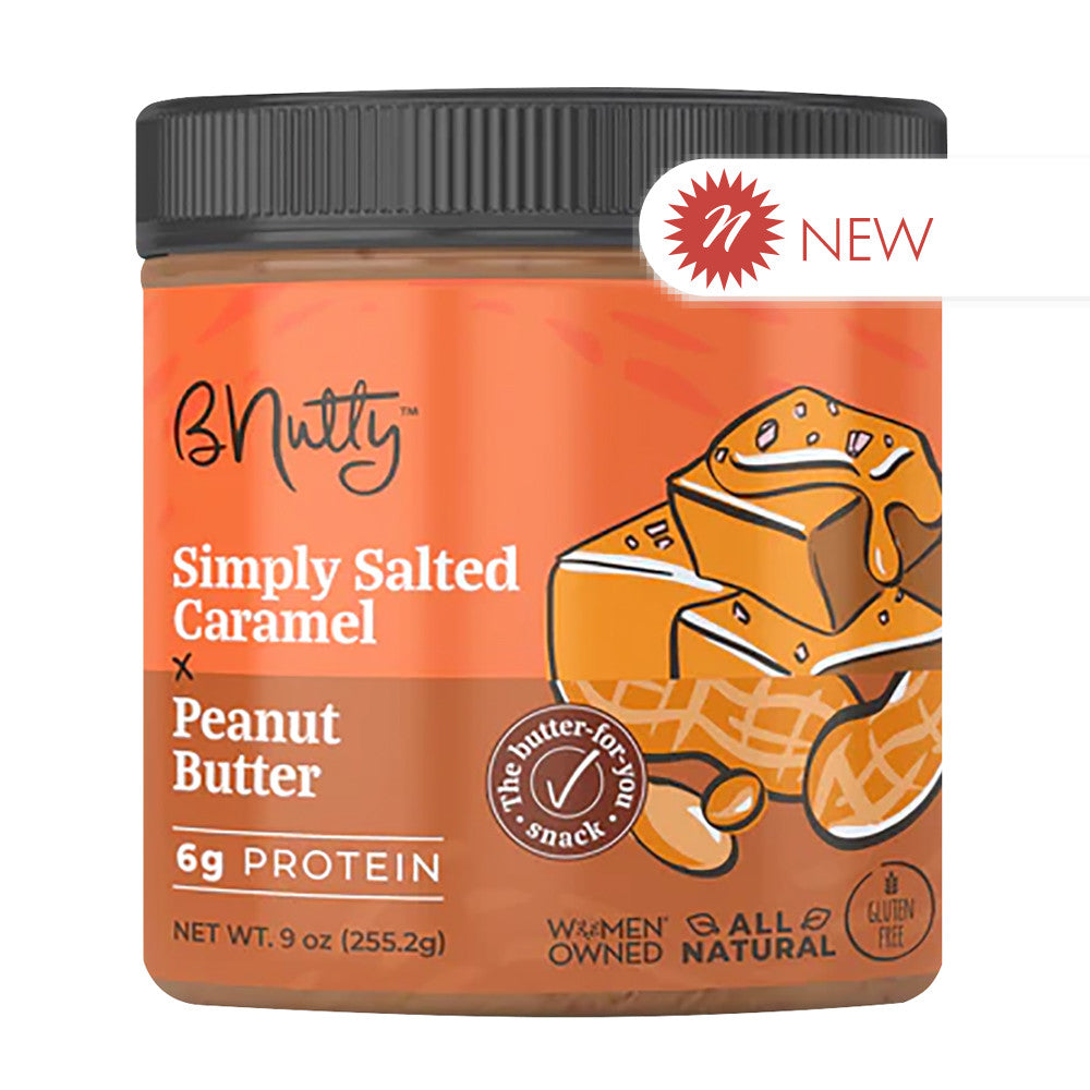 Bnutty Simply Salted Caramel Peanut Butter 9 Oz Jar