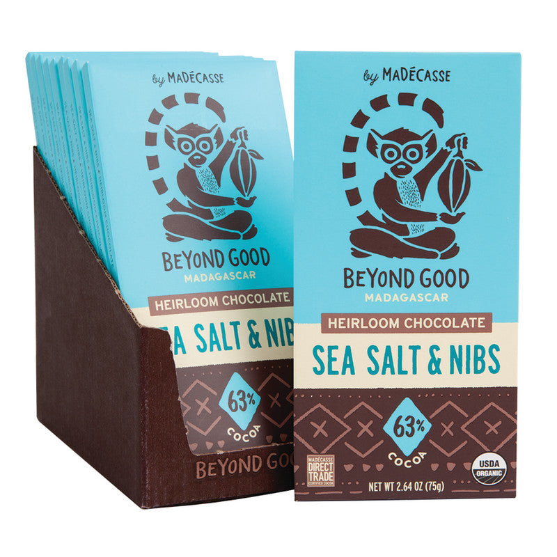 Wholesale Madecasse Beyond Good Dark Chocolate Sea Salt And Nibs 2.64 Oz Bar- Bulk