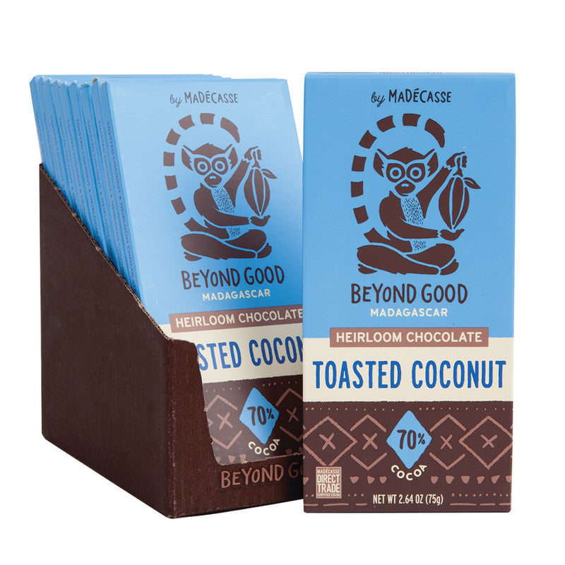 Wholesale Madecasse Beyond Good Dark Chocolate Toasted Coconut 2.64 Oz Bar- Bulk