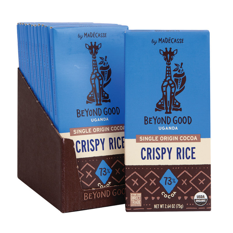 Wholesale Madecasse Beyond Good 73% Chocolate Crispy Rice 2.64 Oz Bar Bulk