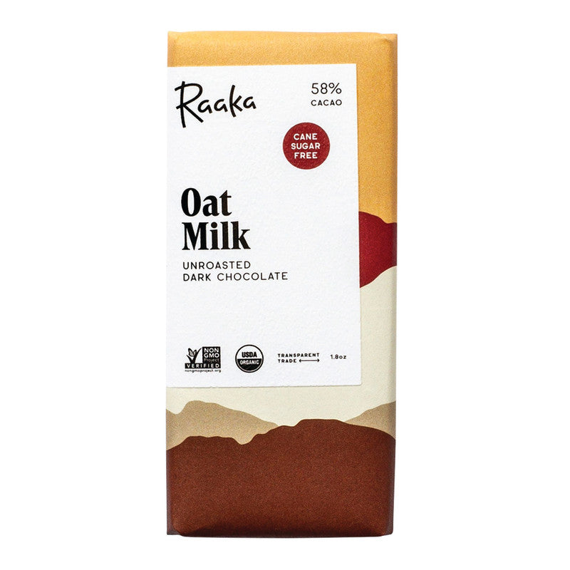 Wholesale Raaka 58% Oat Milk Dark Chocolate 1.8 Oz Bar- Bulk