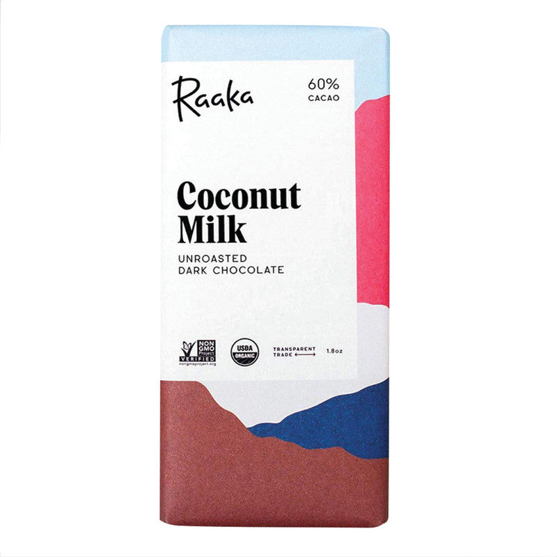 Wholesale Raaka Bar 60% Dark Chocolate Coconut Milk 1.8 Oz Bar Bulk