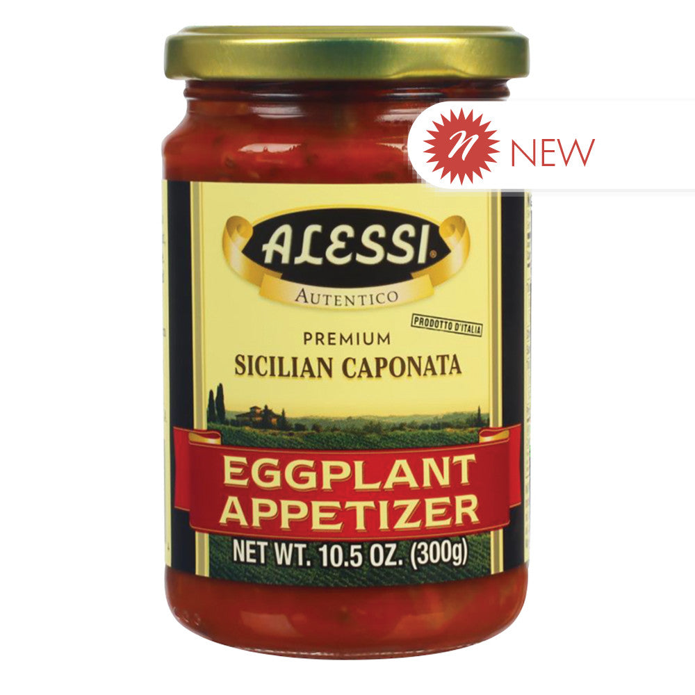 Wholesale Alessi Premium Caponata Eggplant Appetizer 10.5 Oz Glass Jar-12ct Case Bulk