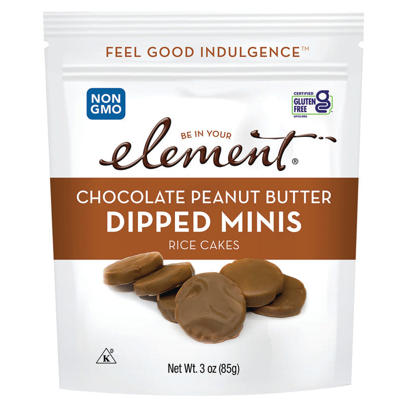 Wholesale Element Chocolate Peanut Butter Dipped Mini Rice Cakes 3 Oz Pouch- Bulk