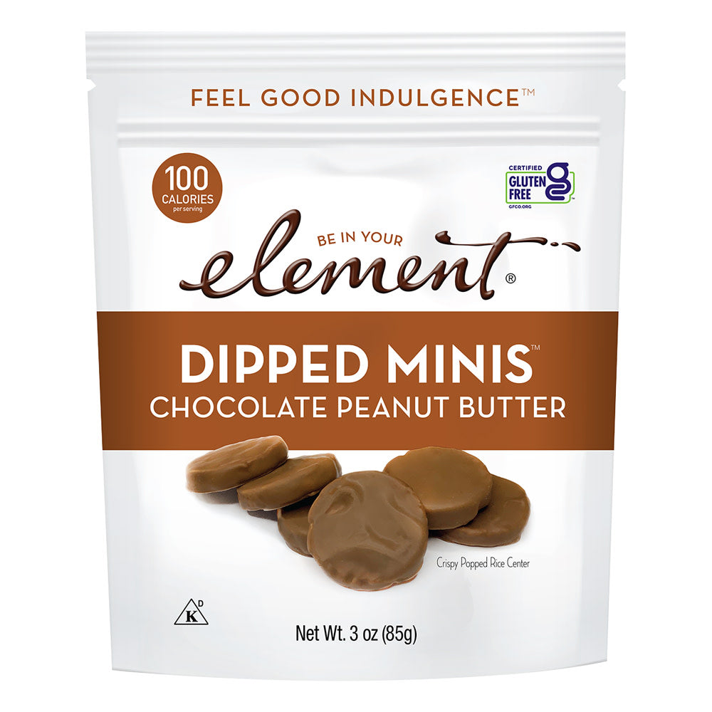 Element Chocolate Peanut Butter Dipped Mini Rice Cakes 3 Oz Pouch