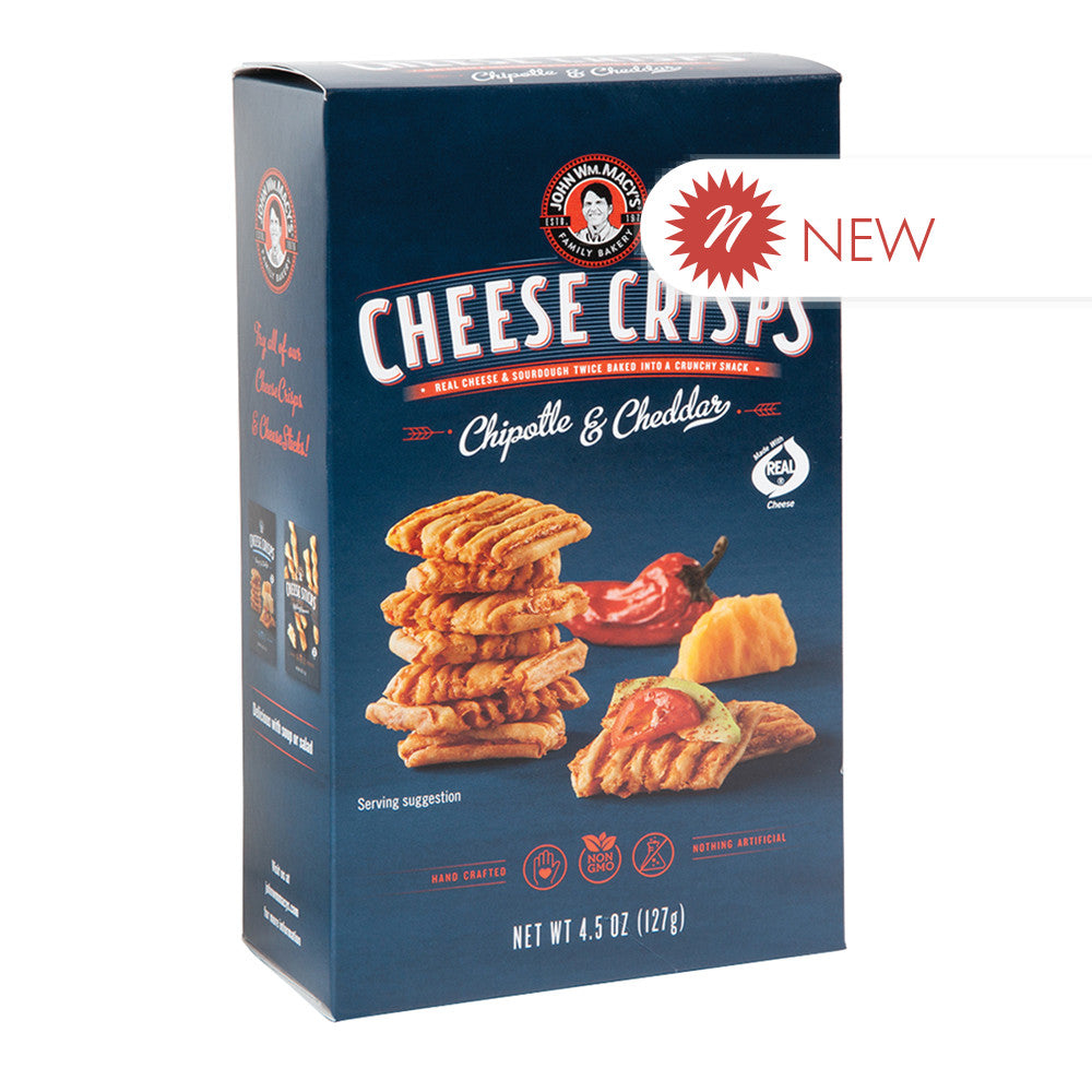 Wholesale John Wm. Macy'S Chipotle And Cheddar Cheese Crisps 4.5 Oz Box- Bulk