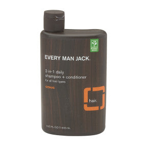 Wholesale Every Man Jack Citrus 2-In-1 Shampoo & Conditioner 13.5 Oz Bottle- Bulk