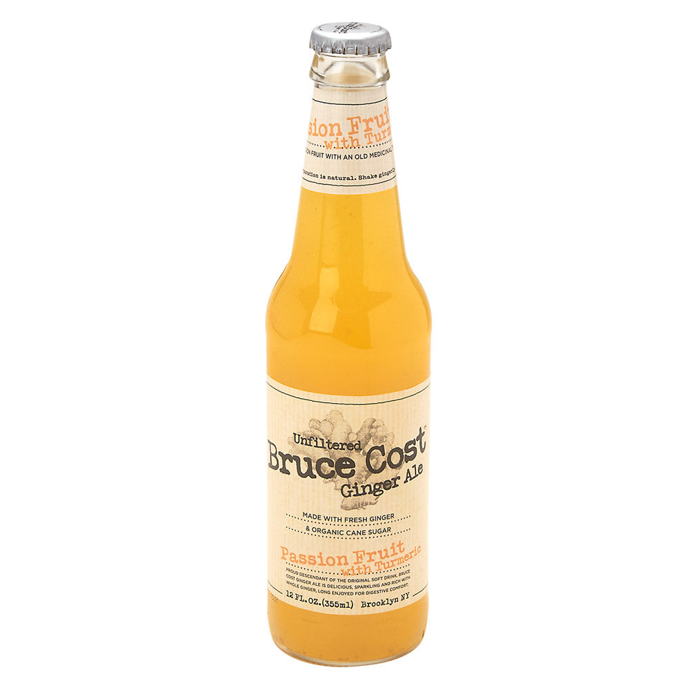 Bruce Cost Passion Fruit Turmeric Ginger Ale 12 Oz Bottle