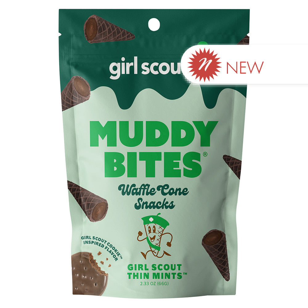 Muddy Bites Girl Scouts Thin Mints Waffle Cone Snacks 2.33 Oz Pouch