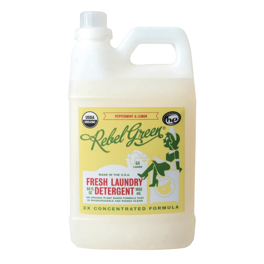 Wholesale Rebel Green Peppermint/Lemon Laundry Detergent 64 Oz Jug Bulk