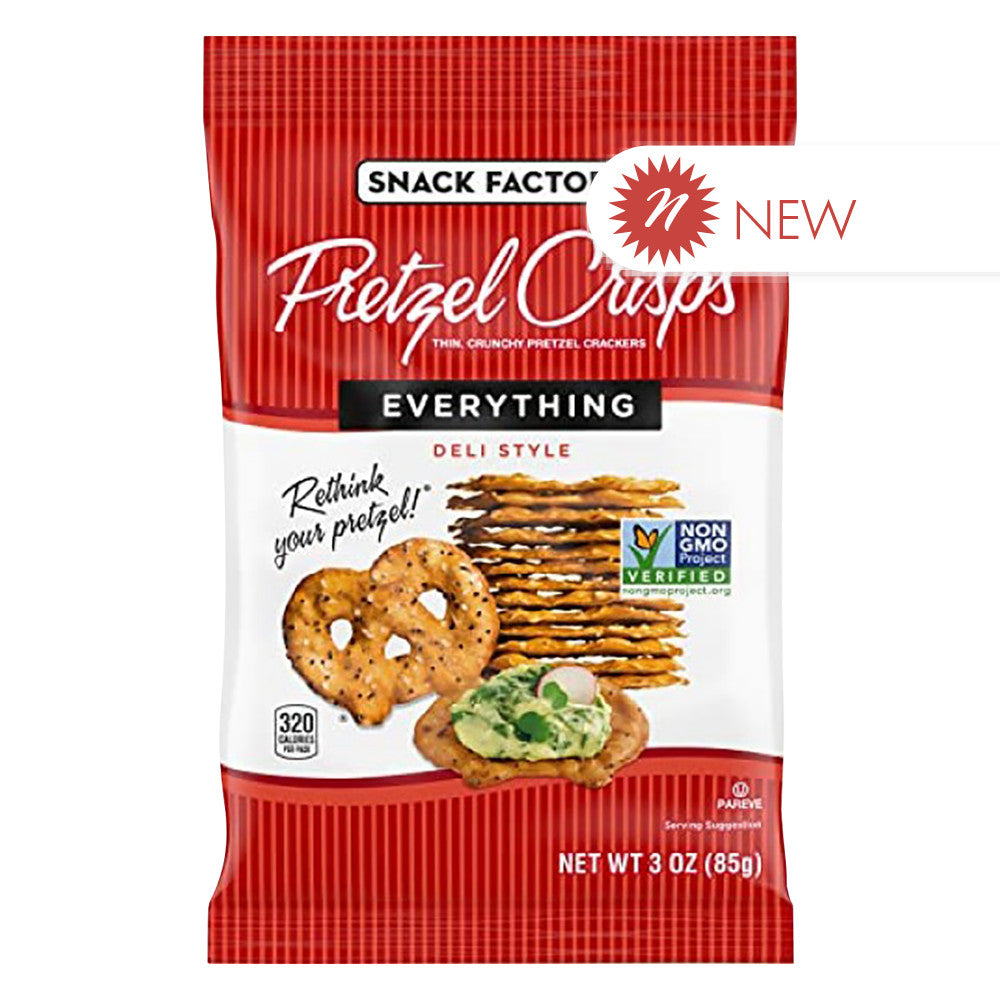 Wholesale Pretzel Crisps - Everything 3Oz- Bulk