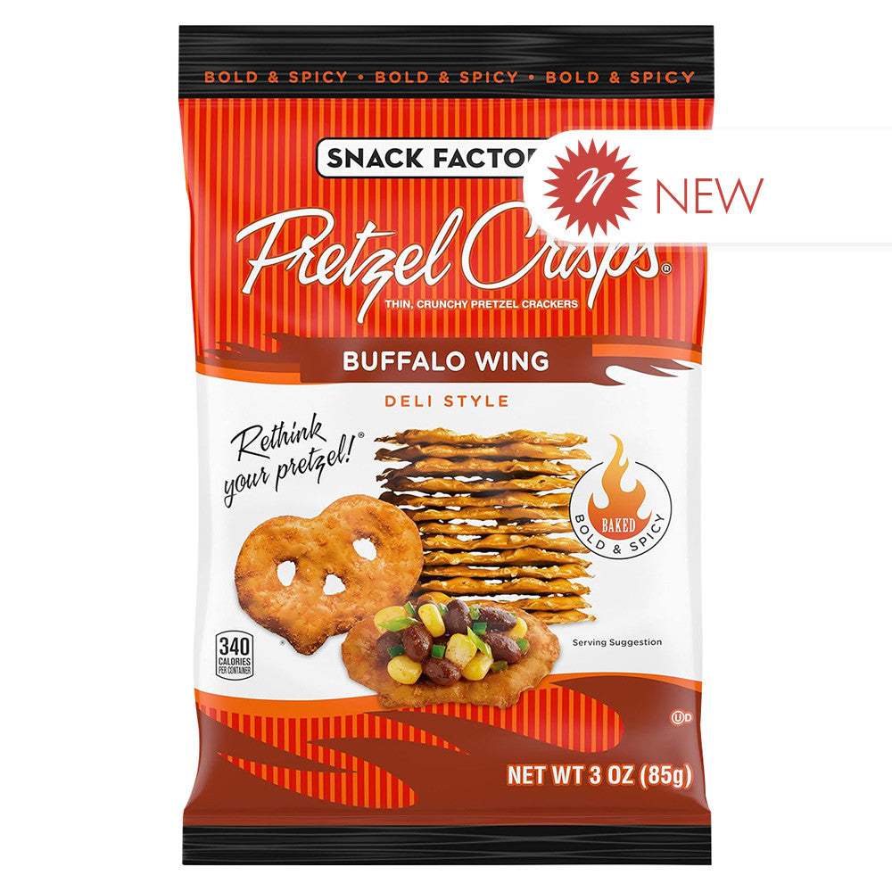 Wholesale Pretzel Crisps - Buffalo Wing - 3Oz- Bulk