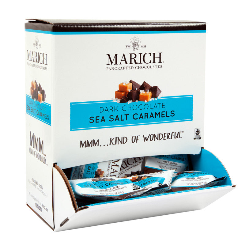 Wholesale Marich Dark Chocolate Sea Salt Caramel 0.5 Oz Gravity Bin Bulk