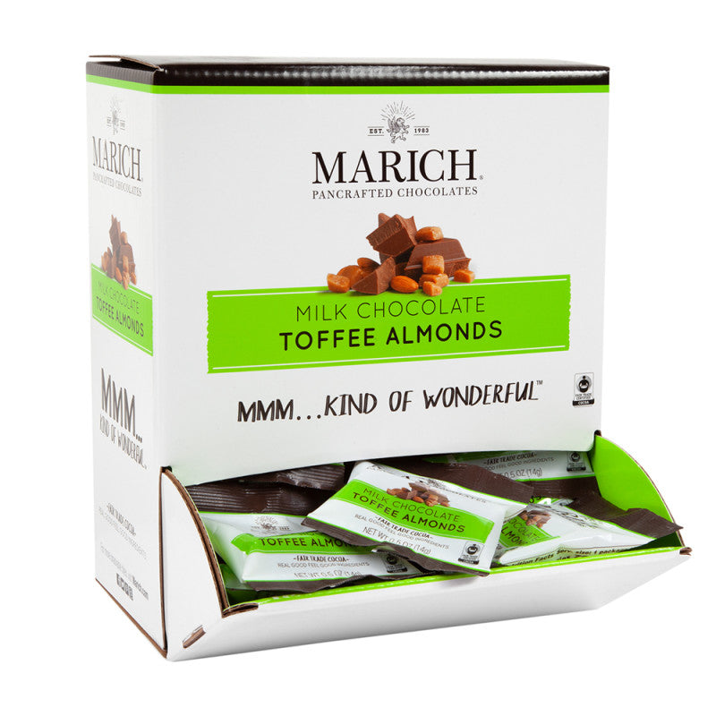Wholesale Marich Milk Chocolate Toffee Almond 0.5 Oz Gravity Bin Bulk