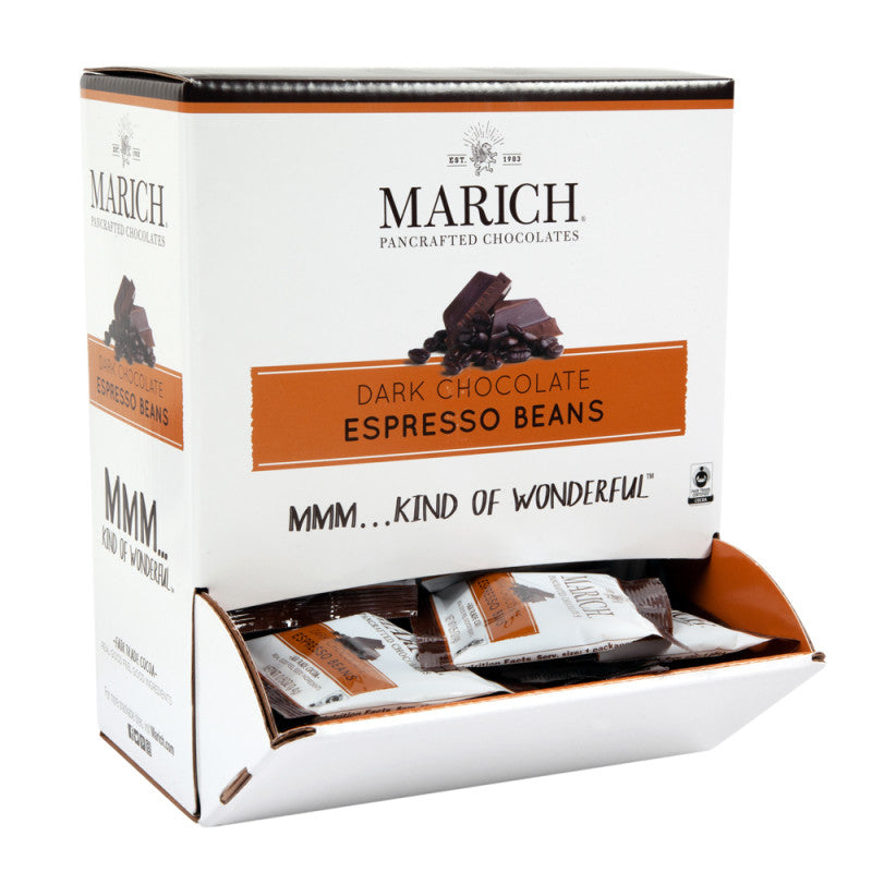 Wholesale Marich Dark Chocolate Espresso Bean 0.5 Oz Gravity Bin Bulk