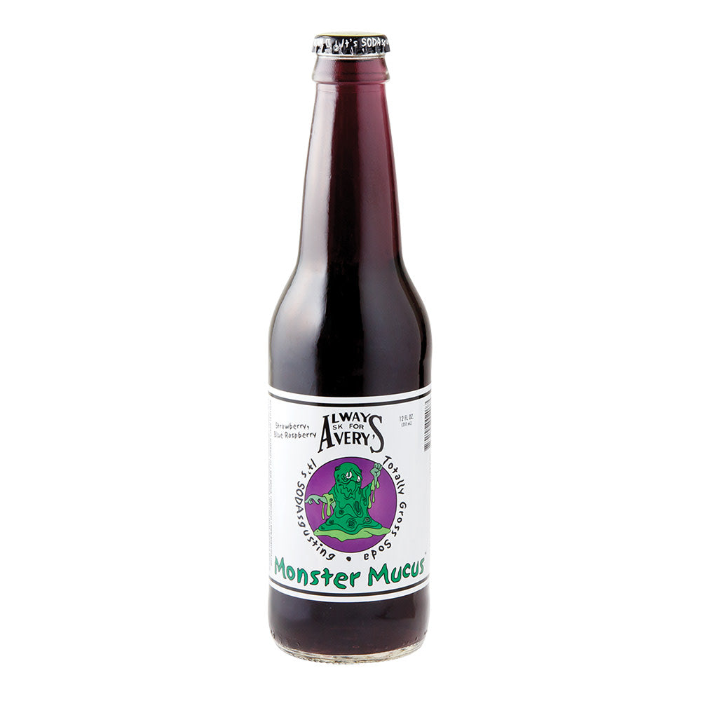 Avery'S Monster Mucus Strawberry Blue Raspberry Soda 12 Oz Bottle