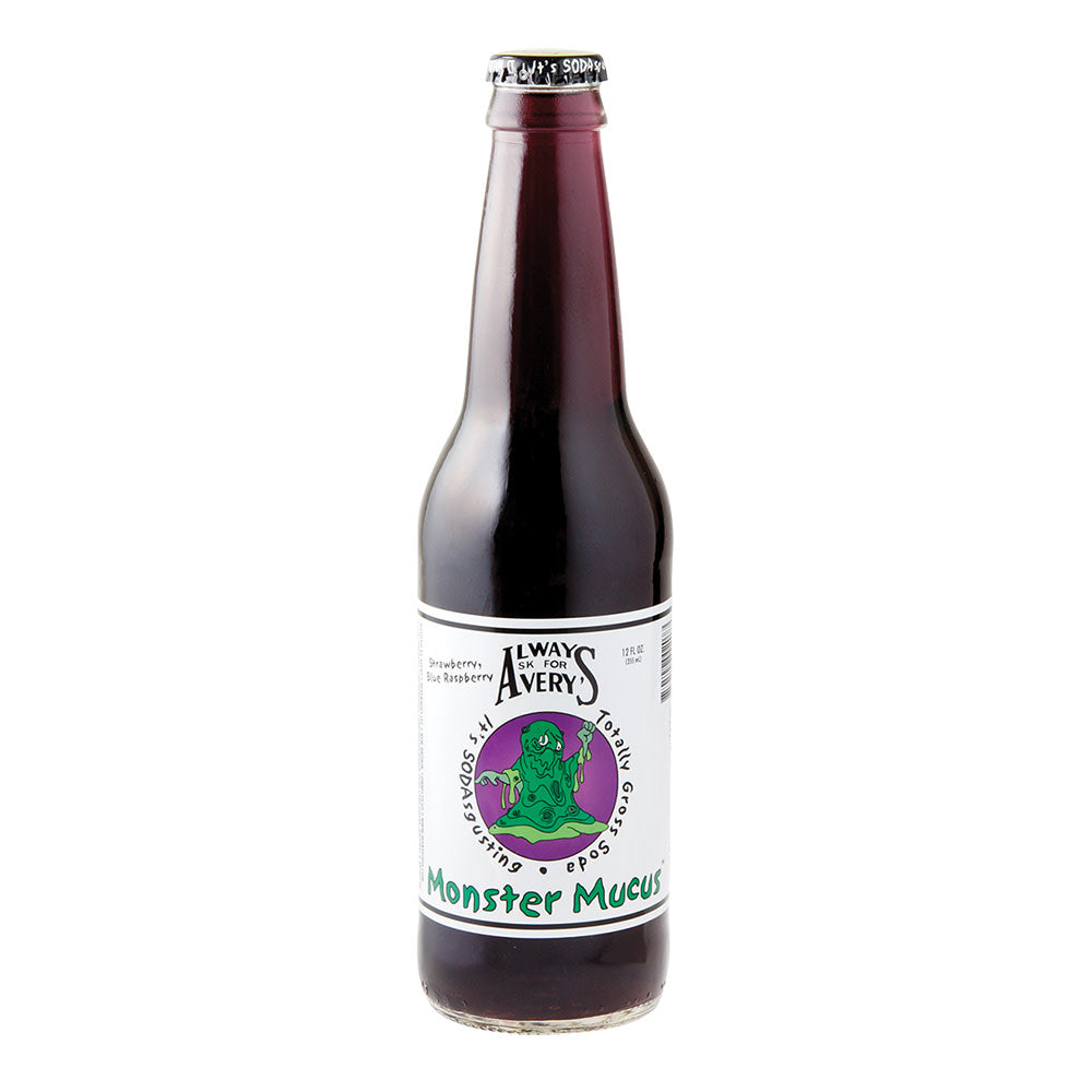 Wholesale Avery'S Monster Mucus Strawberry Blue Raspberry Soda 12 Oz Bottle- Bulk