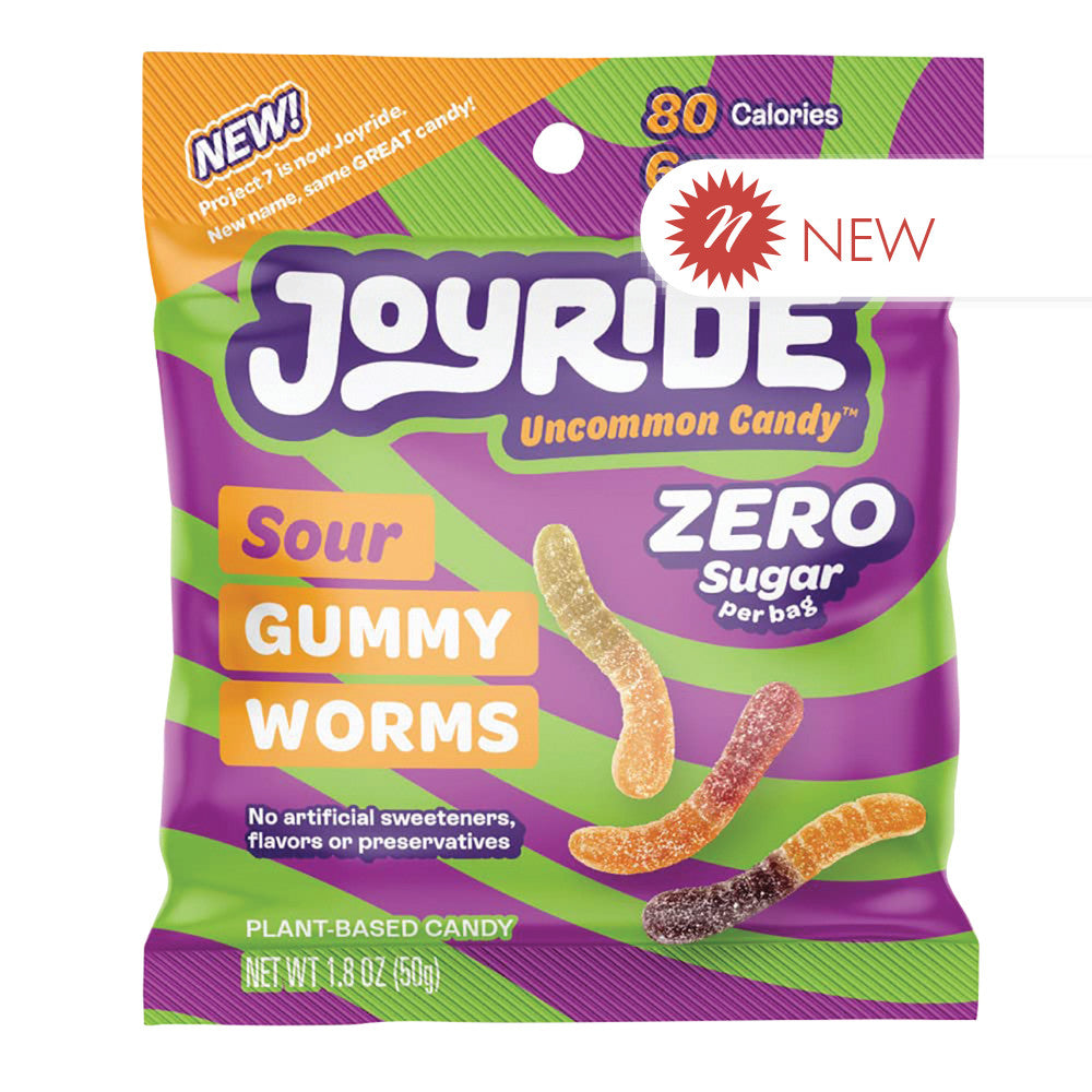 Wholesale Joyride - Sour Gummy Worms Zero Sugar - 1.8Oz Bulk