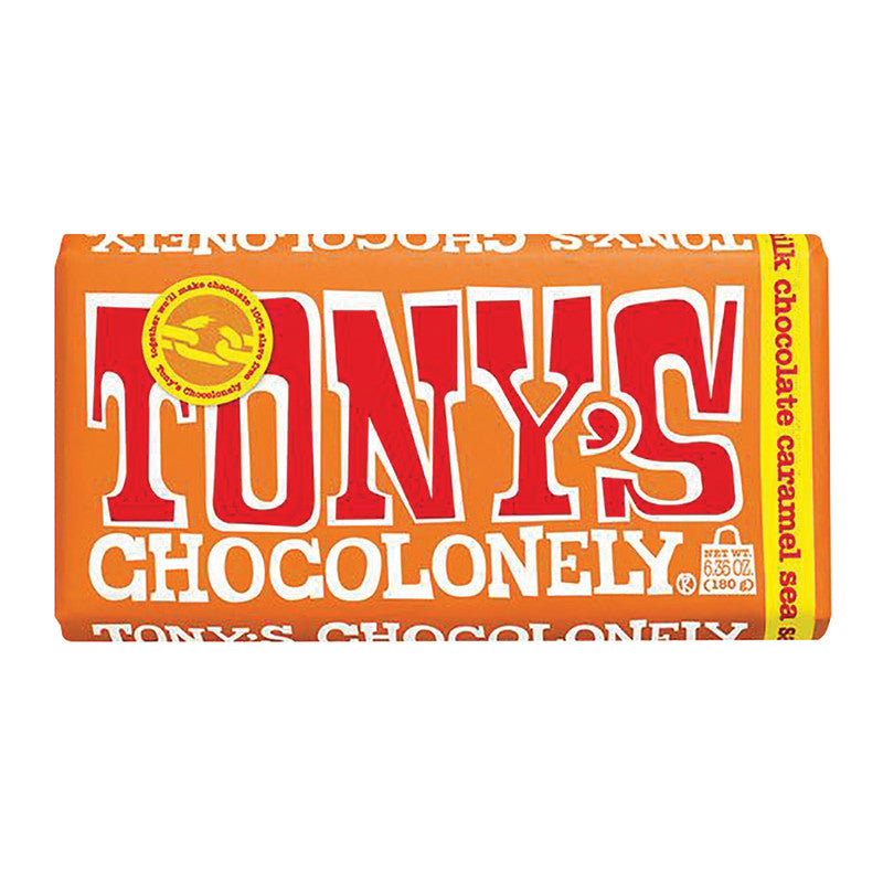 Wholesale Tony's Chocolonely 32% Milk Chocolate Caramel Sea Salt 6.35 Oz Large Bar Bulk