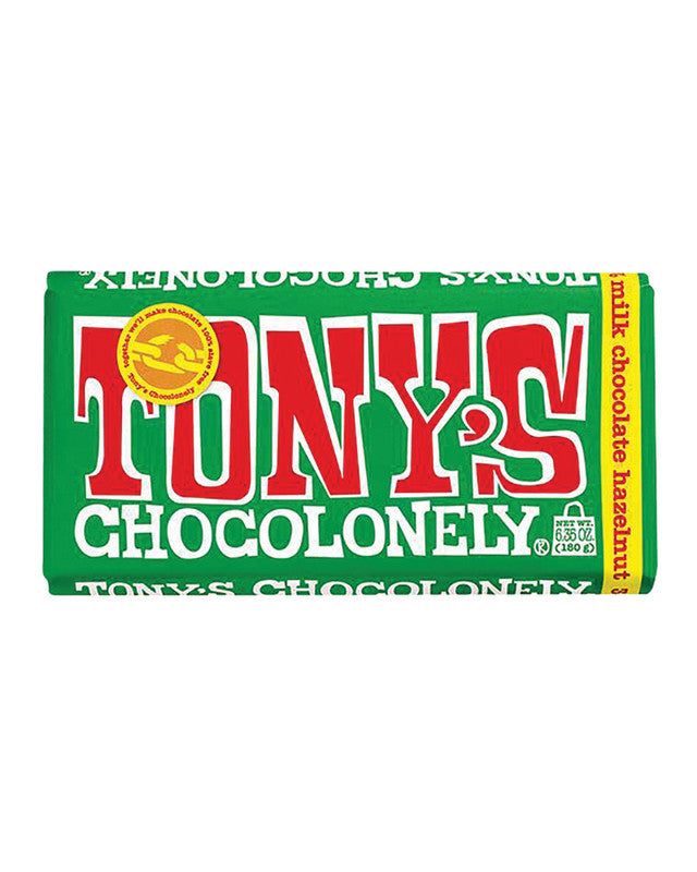 Wholesale Tony's Chocolonely 32% Milk Chocolate Hazelnut 6.35 Oz Large Bar- Bulk