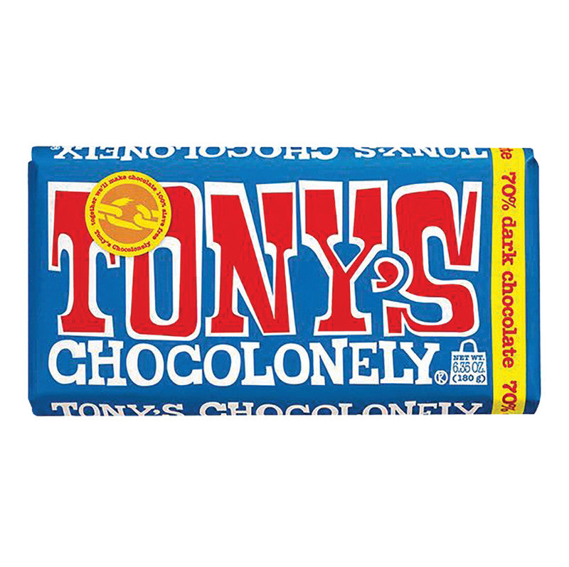 Wholesale Tony's Chocolonely 70% Dark Chocolate 6.35 Oz Large Bar- Bulk