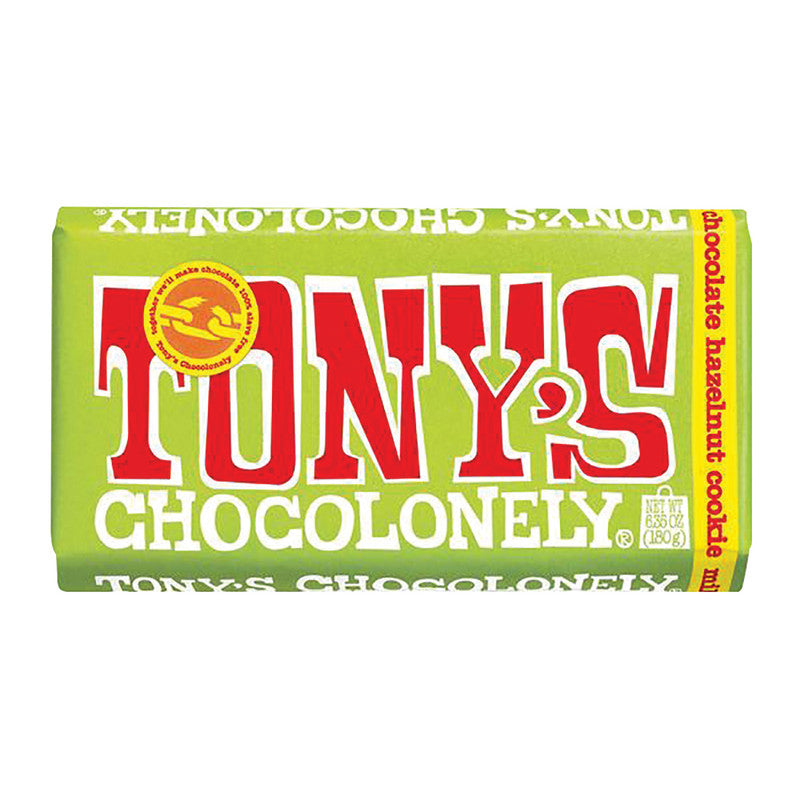 Wholesale Tony's Chocolonely Milk Chocolate Cookie Hazelnut 6.35 Oz Large Bar- Bulk