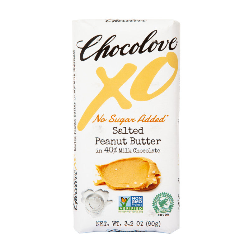 Wholesale Chocolove Xo No Sugar Added Salted Peanut Butter 40% Milk Chocolate  3.2 Oz Bulk