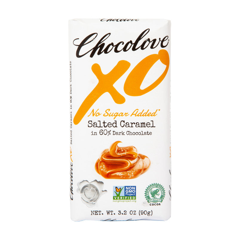 Wholesale Chocolove Xo No Sugar Added Salted Caramel 60% Dark Chocolate 3.2 Oz Bulk