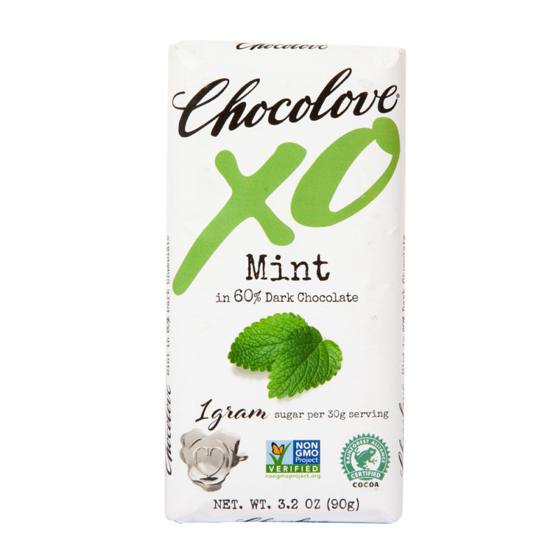 Wholesale Chocolove Xo No Sugar Added Mint 60% Dark Chocolate 3.2 Oz Bulk