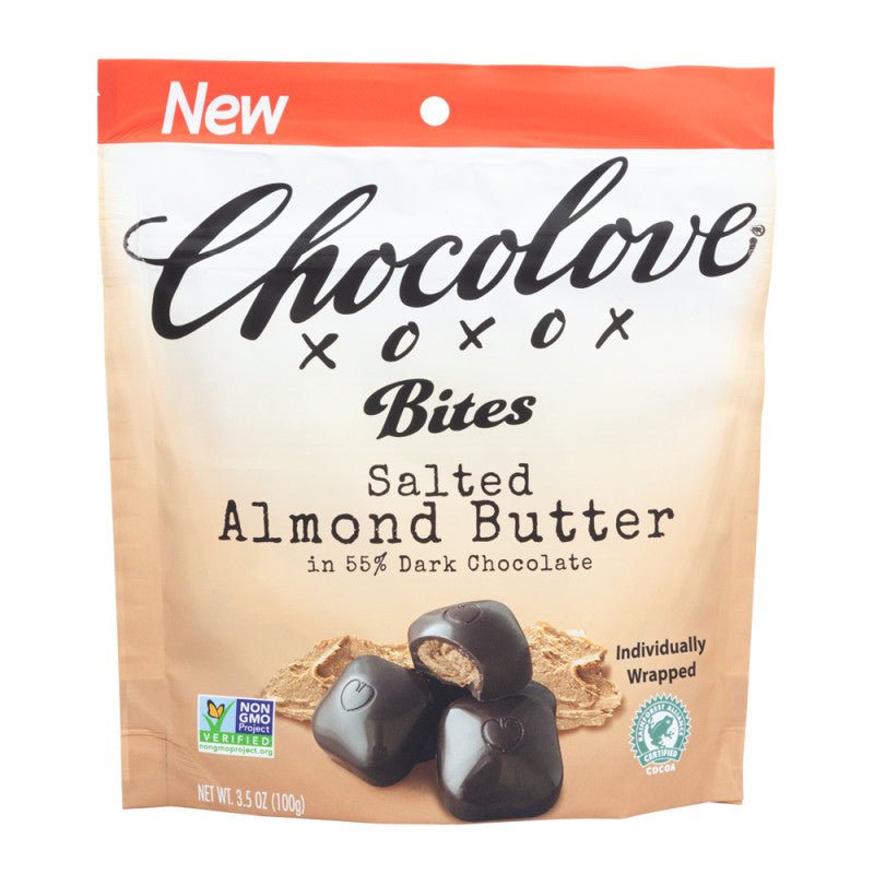 Wholesale Chocolove Salted Almond Butter Bites 3.5 Oz Pouch Bulk