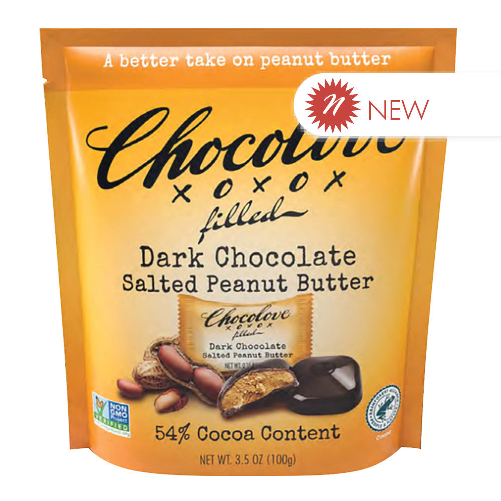 Wholesale Chocolove - Salted Peanut Butter In Dark Chocolate Bites Pouch - 3.5Oz Bulk