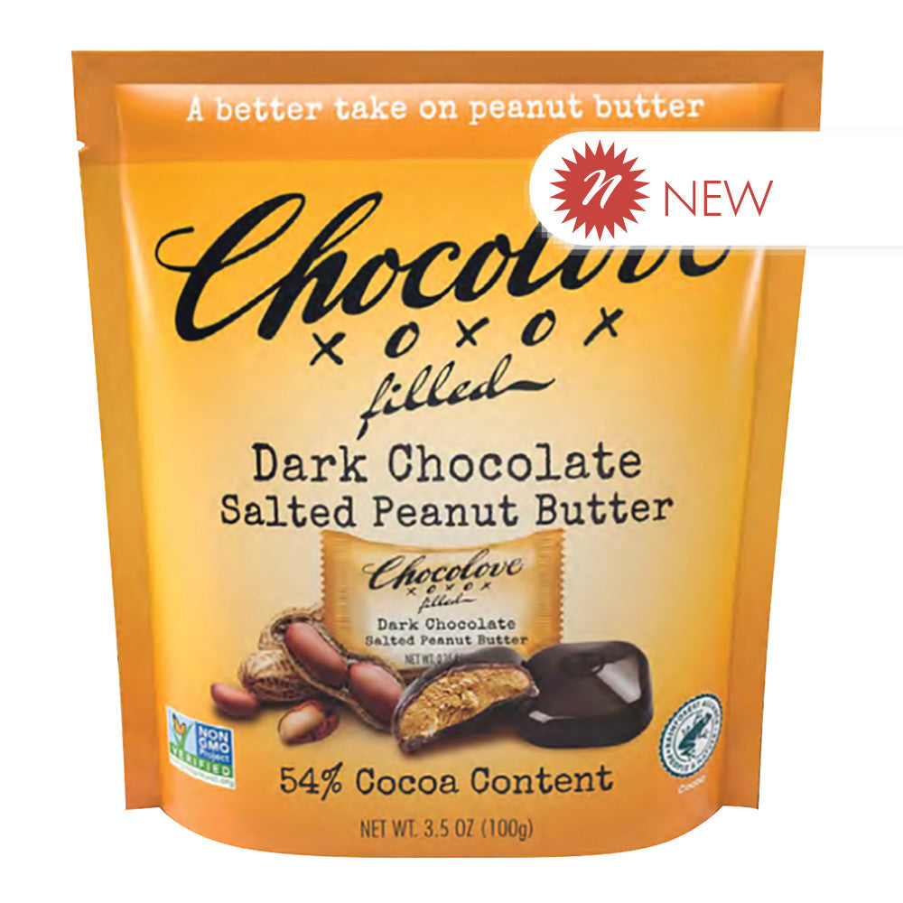 Wholesale Chocolove - Salted Peanut Butter In Dark Chocolate Bites Pouch - 3.5Oz- Bulk
