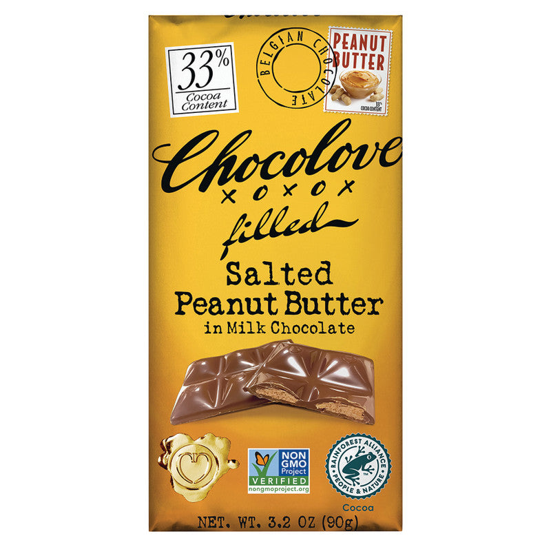 Wholesale Chocolove Salted Peanut Butter Milk Chocolate 3.2 Oz Bar Bulk