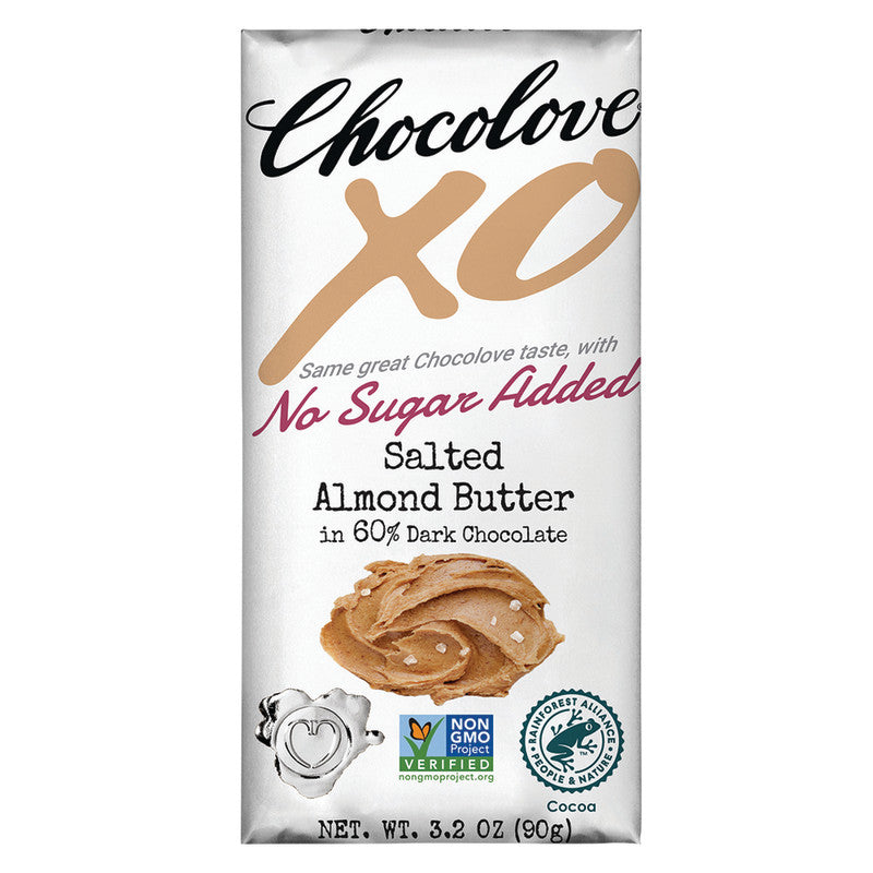 Wholesale Chocolove Xo No Sugar Added Almond Butter 60% Dark Chocolate 3.2 Oz Bar Bulk