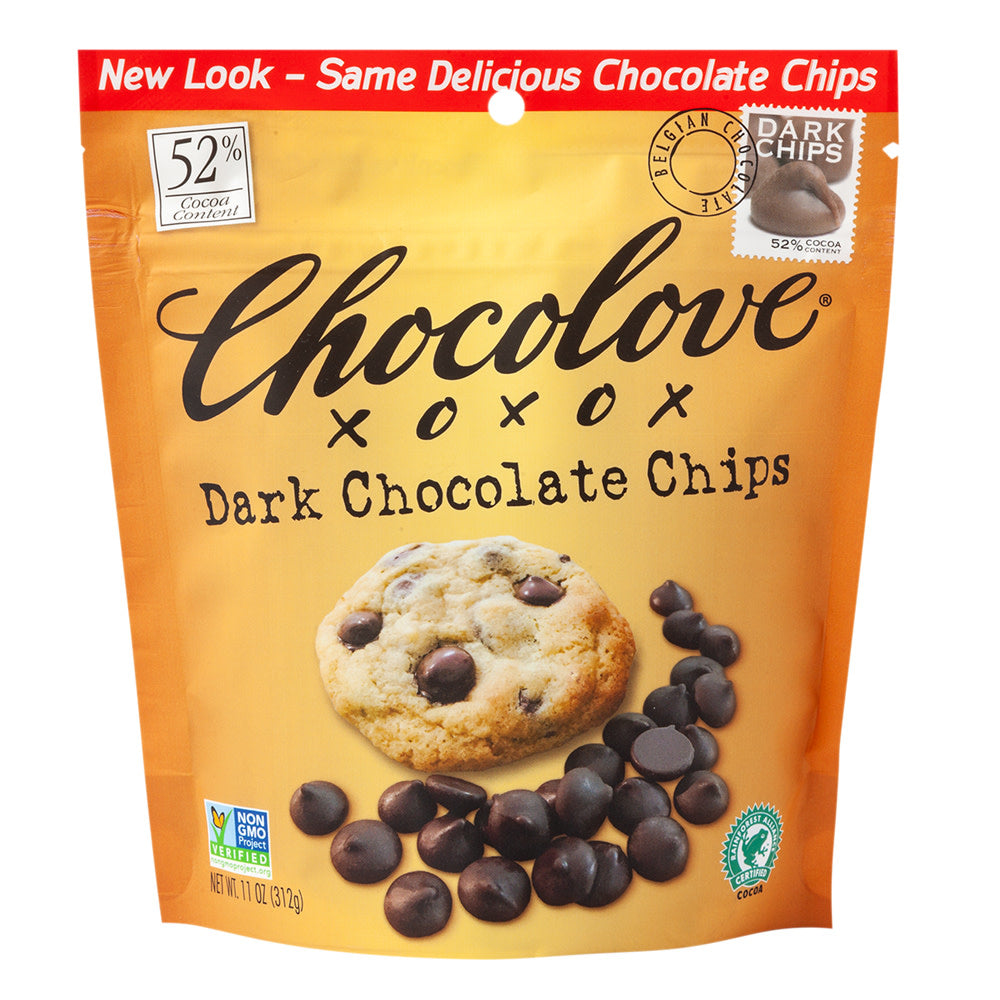 Chocolove Dark Chocolate Baking Chips 11 Oz Pouch