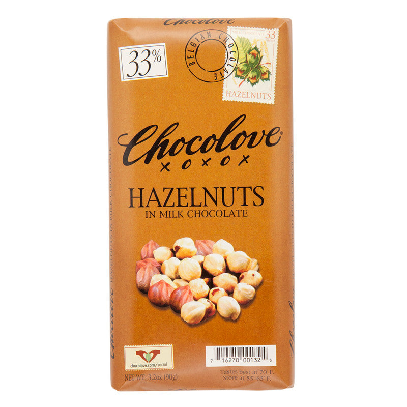 Wholesale Chocolove Hazelnuts In Milk Chocolate 3.2 Oz Bar- Bulk