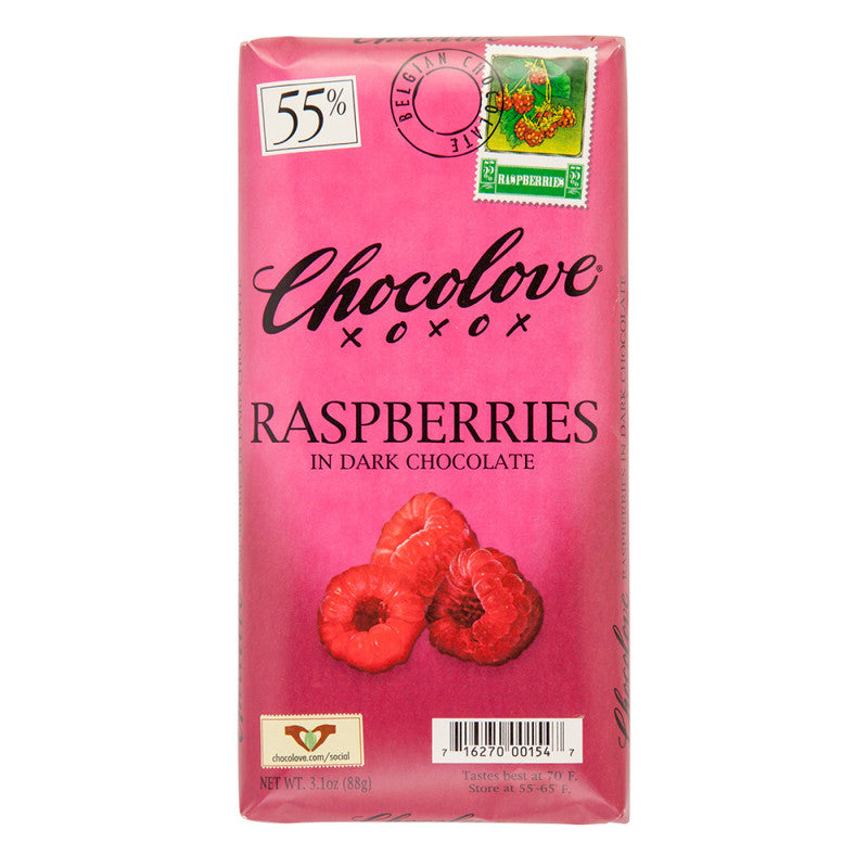 Wholesale Chocolove Raspberries In Dark Chocolate 3.2 Oz Bar- Bulk