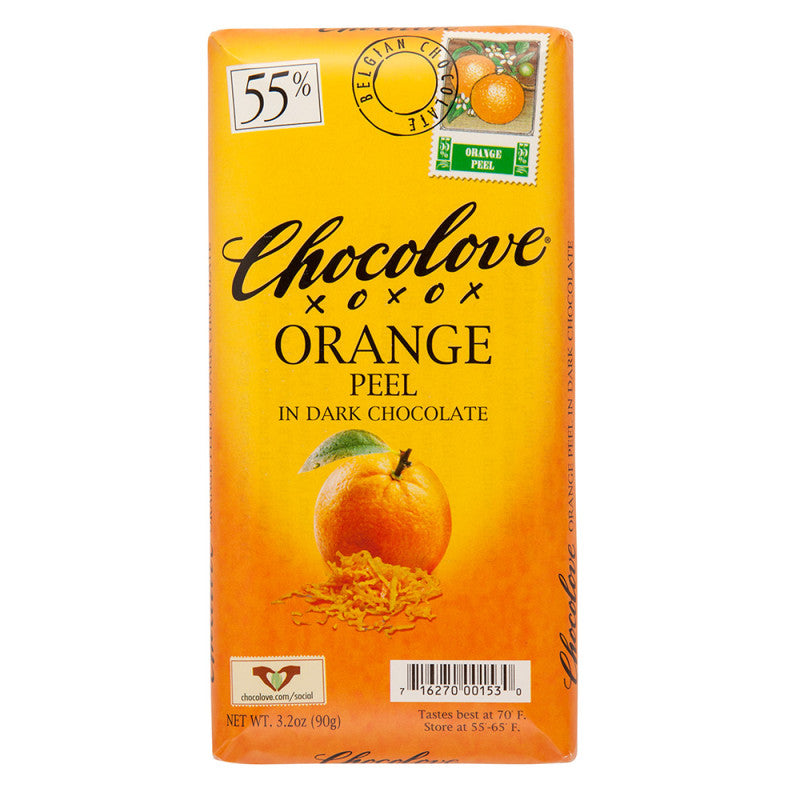 Wholesale Chocolove Orange Peel In Dark Chocolate 3.2 Oz Bar Bulk