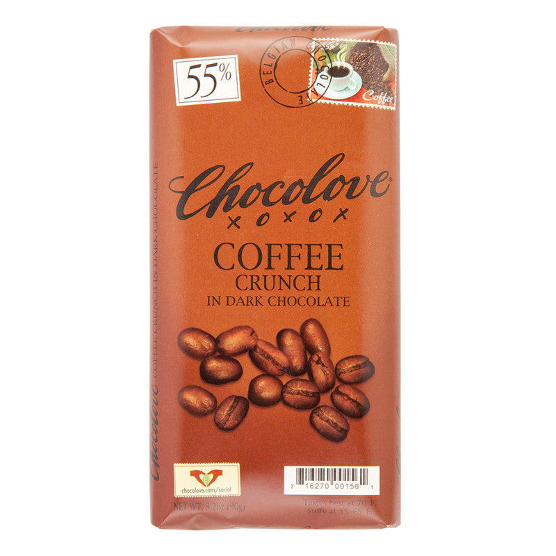 Wholesale Chocolove Coffee Crunch Dark Chocolate 3.2 Oz Bar Bulk